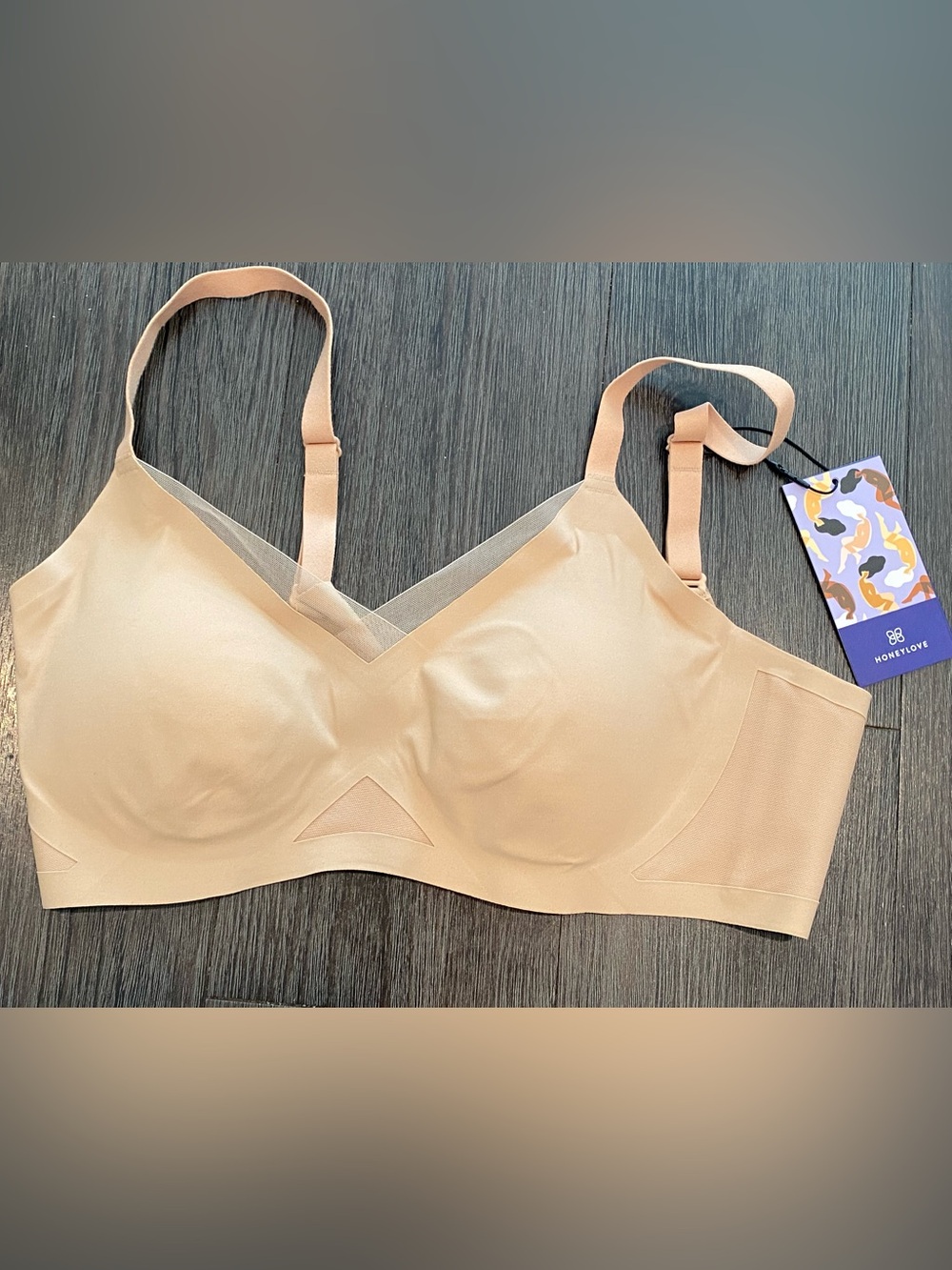 NWT Honeylove CrossOver Bra nude beige Medium